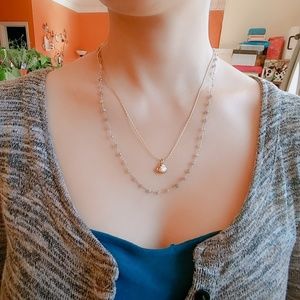 Gold plated necklace & gemstone necklace with size